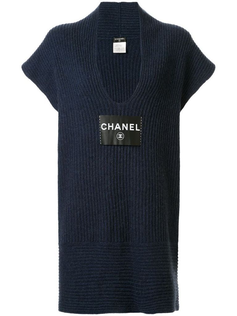 logo patch knitted dress