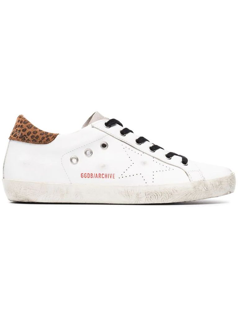 white leopard Superstar sneakers