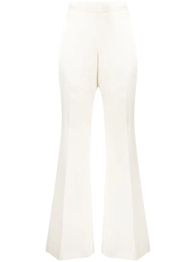 concealed-fastening flared trousers