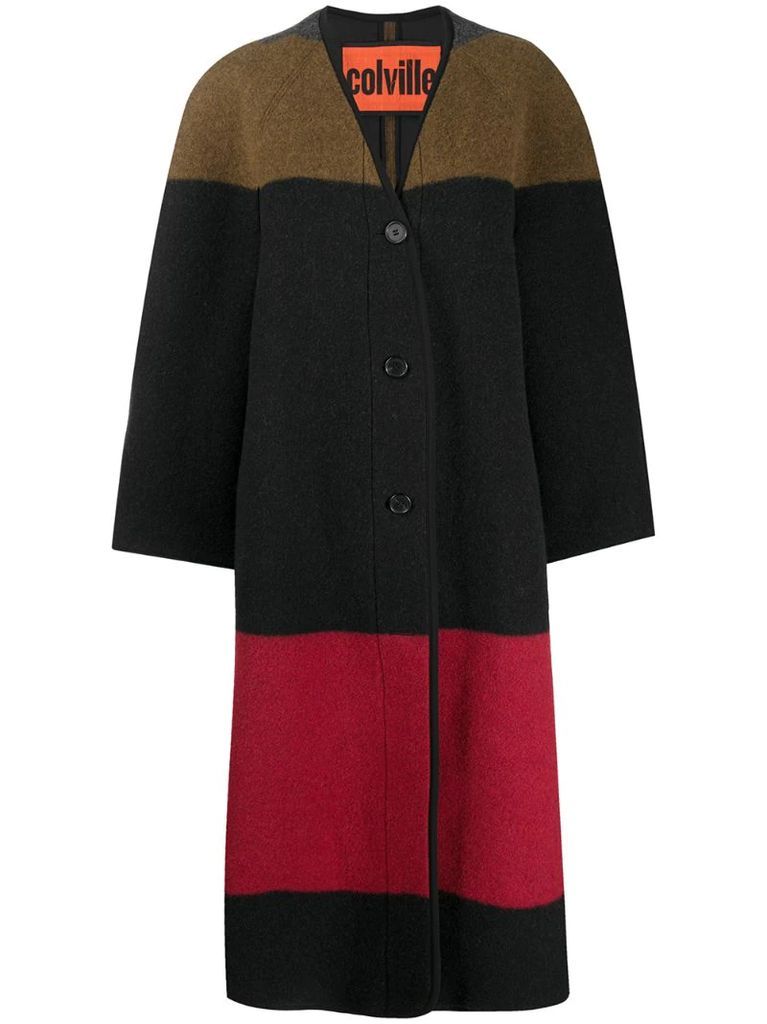 colour-block cardi coat