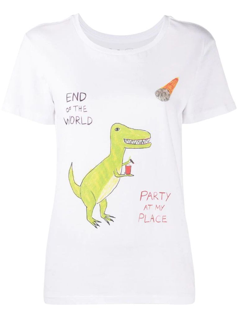 Dino-print cotton T-shirt