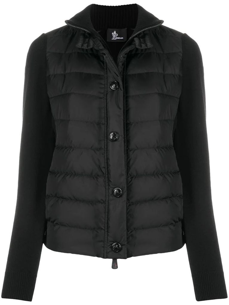 knitted jacket with padded detail