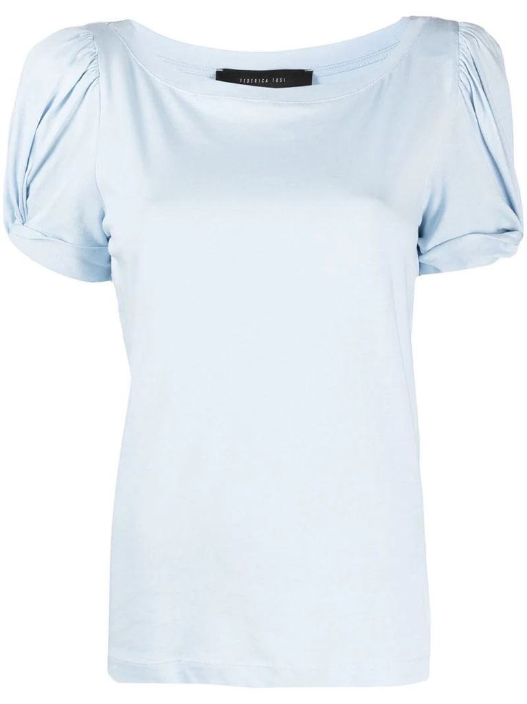 draped-sleeved cotton t-shirt