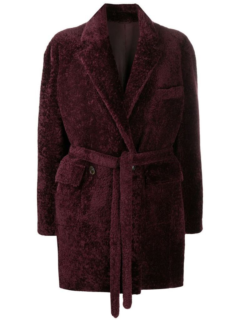 belted single-breasted coat