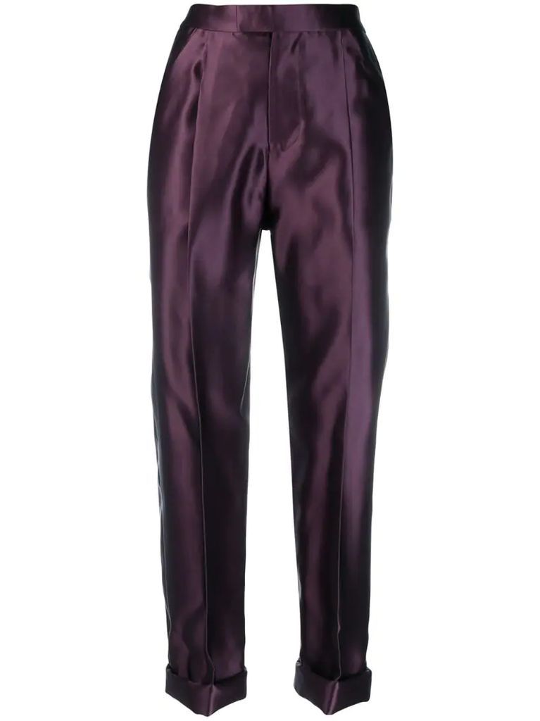 rolled hem tailored trousers