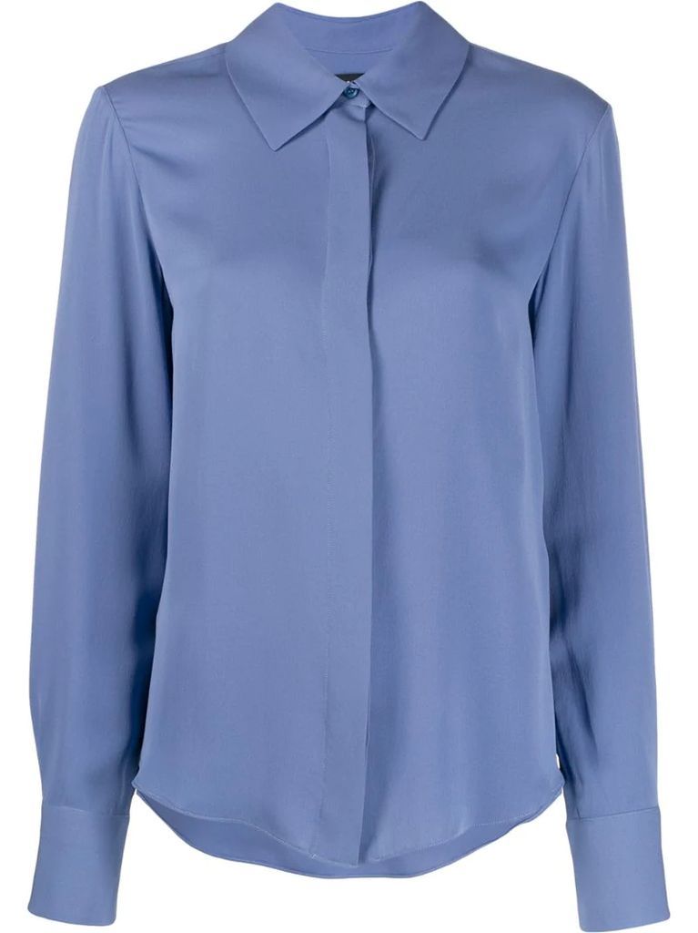 silk button-up blouse