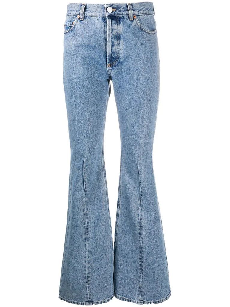 mid-rise flared leg jeans