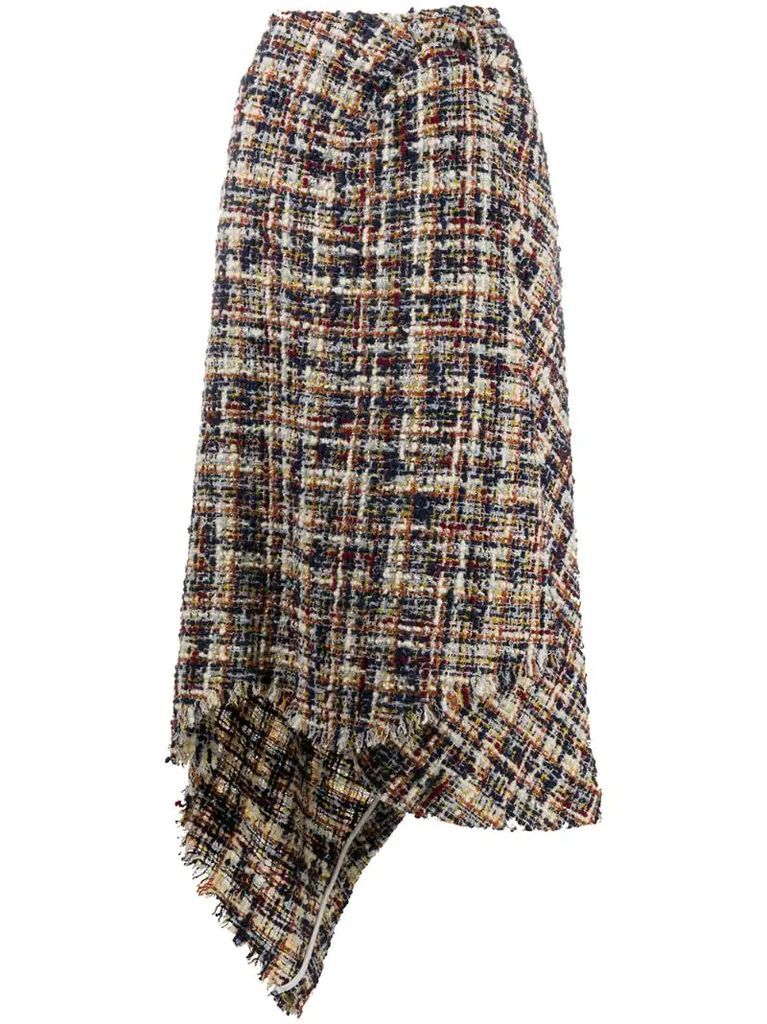 tweed asymmetric skirt