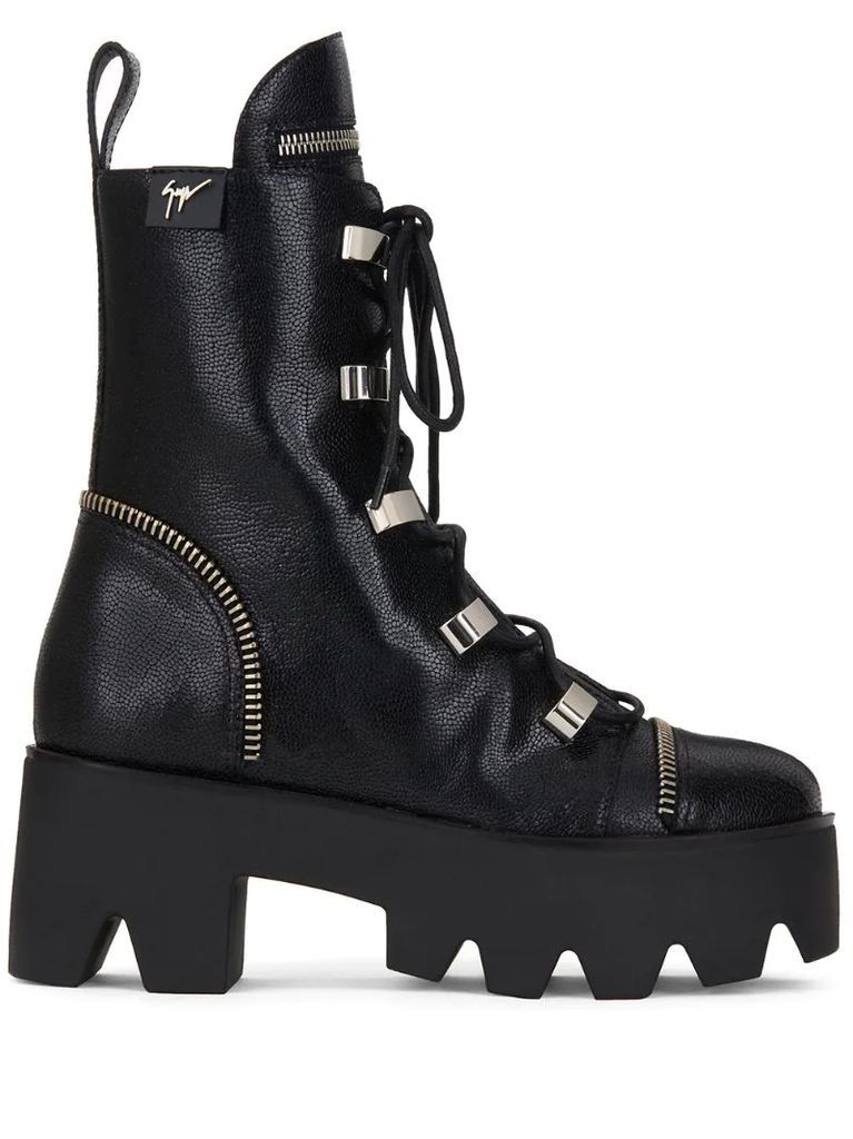 chunky sole combat boots