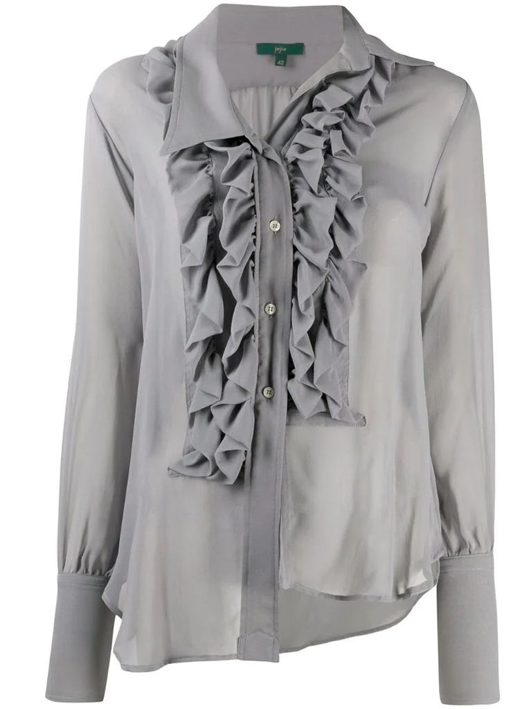 asymmetrical ruffled blouse