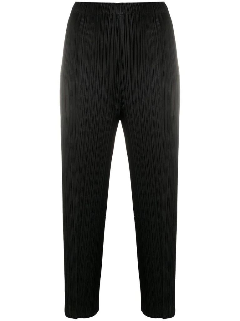 pleated cropped trousers