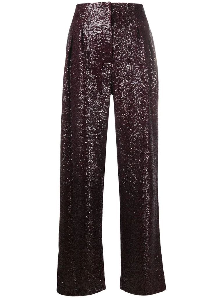sequinned high-waist trousers