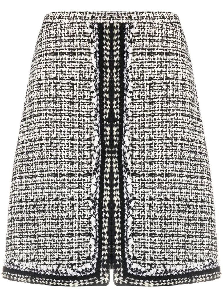 tweed a-line skirt