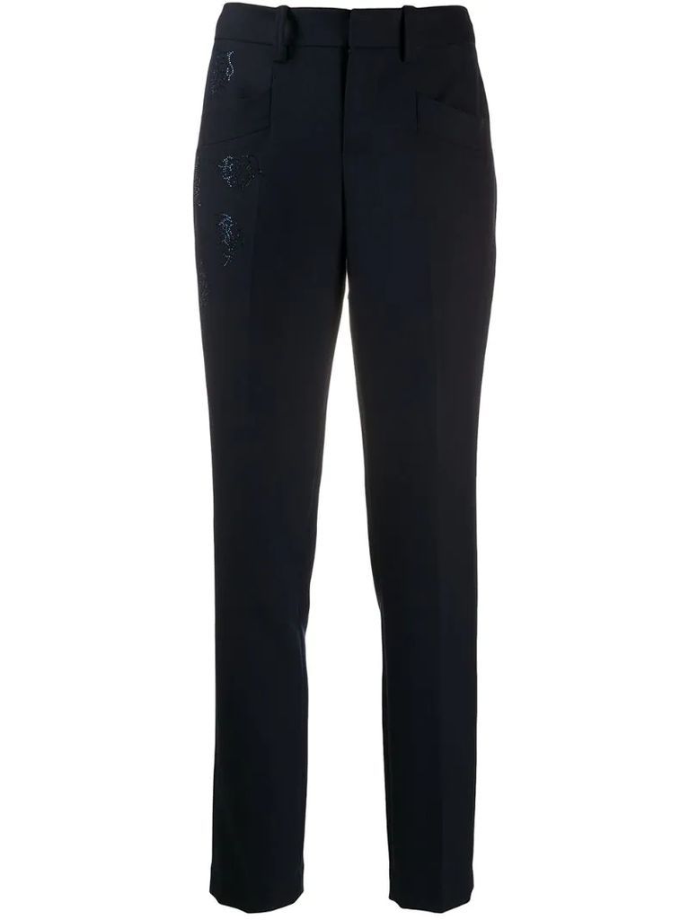 tailored trousers with sparkle embellishment