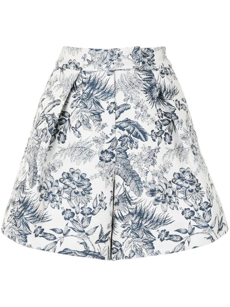 floral-print tailored shorts