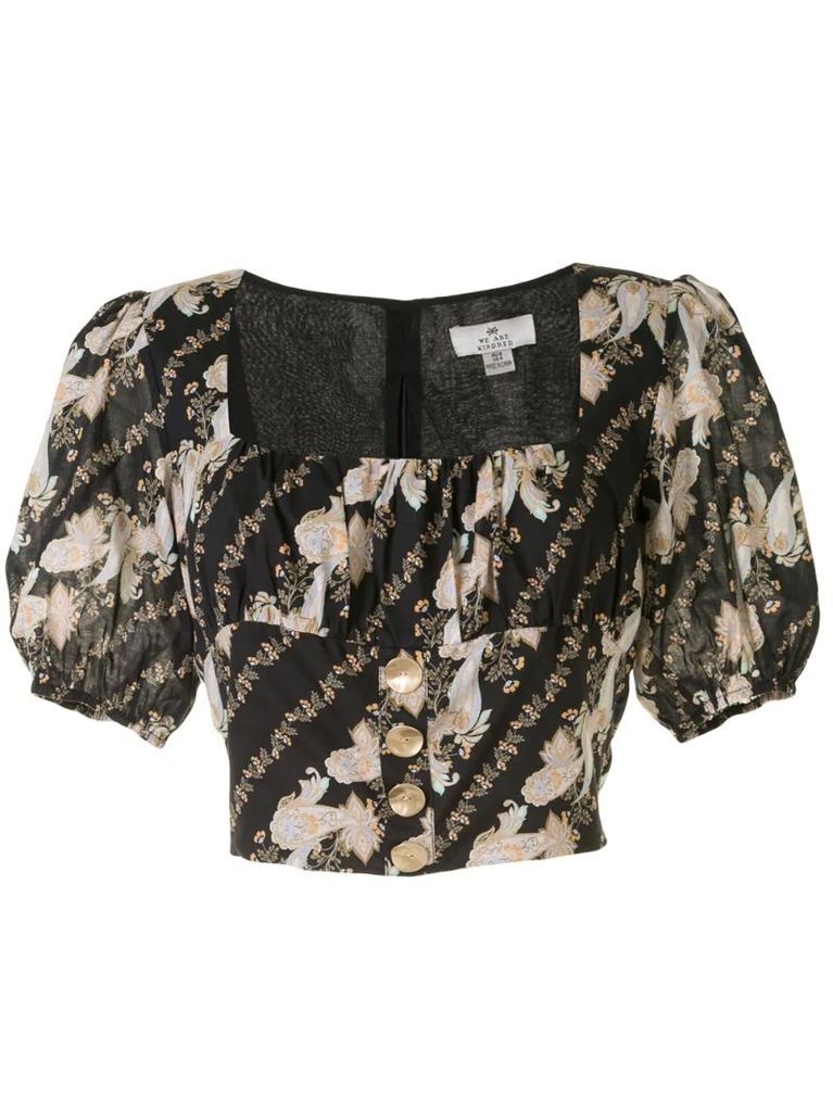 Bronte paisley-print bustier blouse