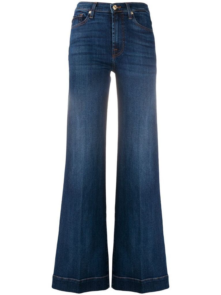 flared high-waisted jeans