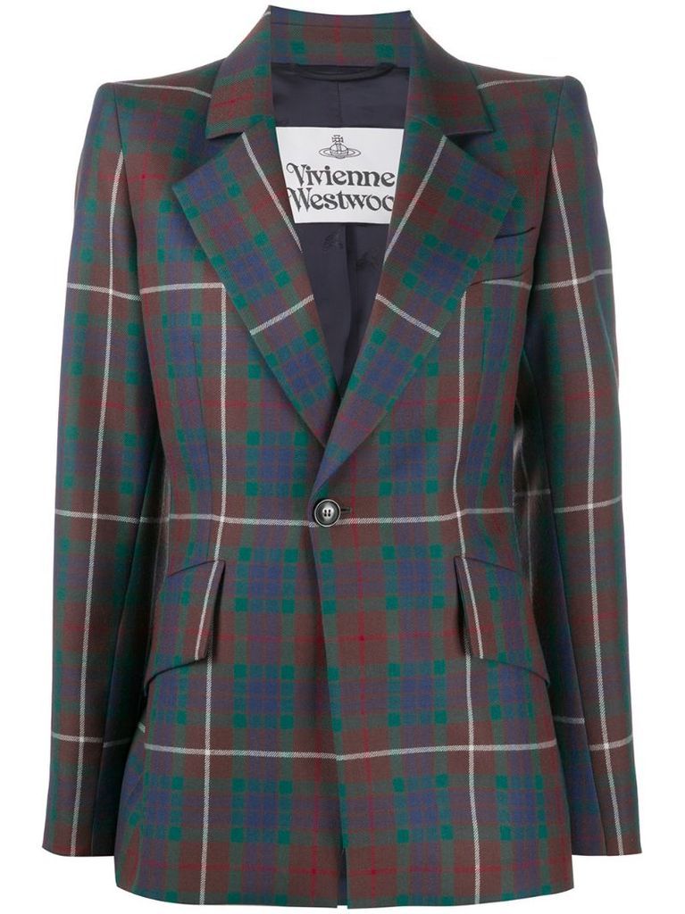 tartan check blazer