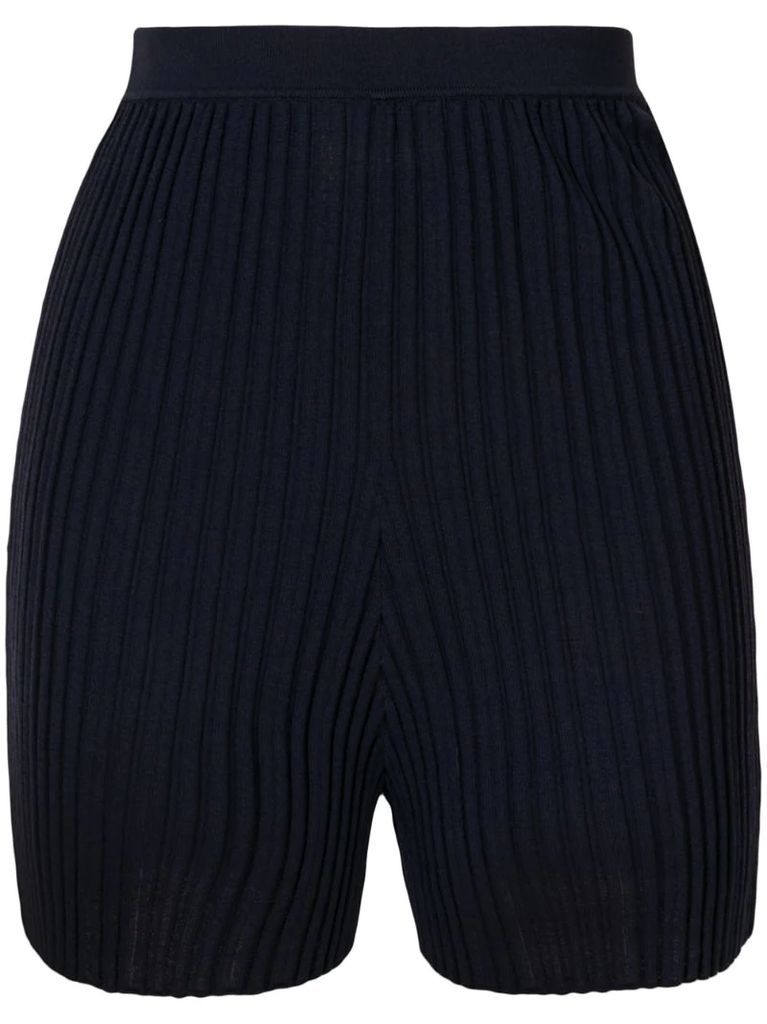pleated fitted shorts