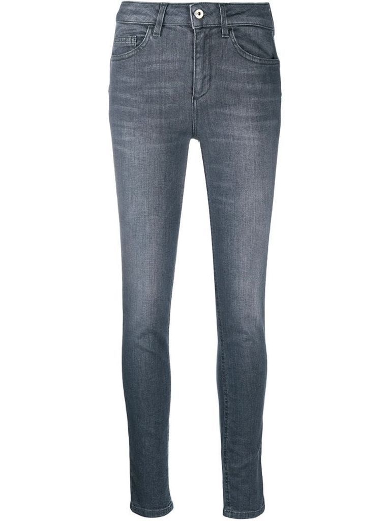 grey-wash skinny jeans