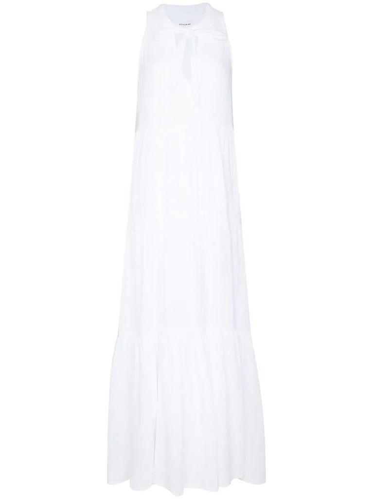 Eve tie-neck cotton maxi dress