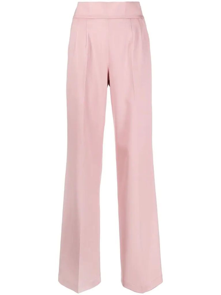 pressed-creased palazzo trousers
