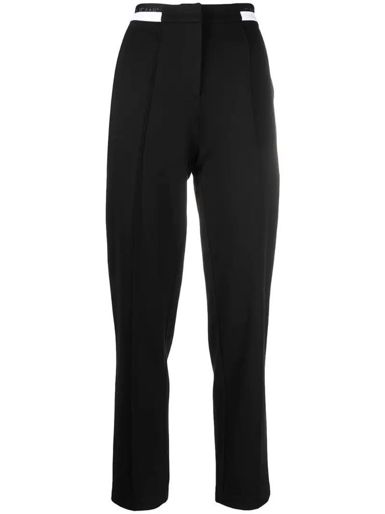 monochrome tapered trousers