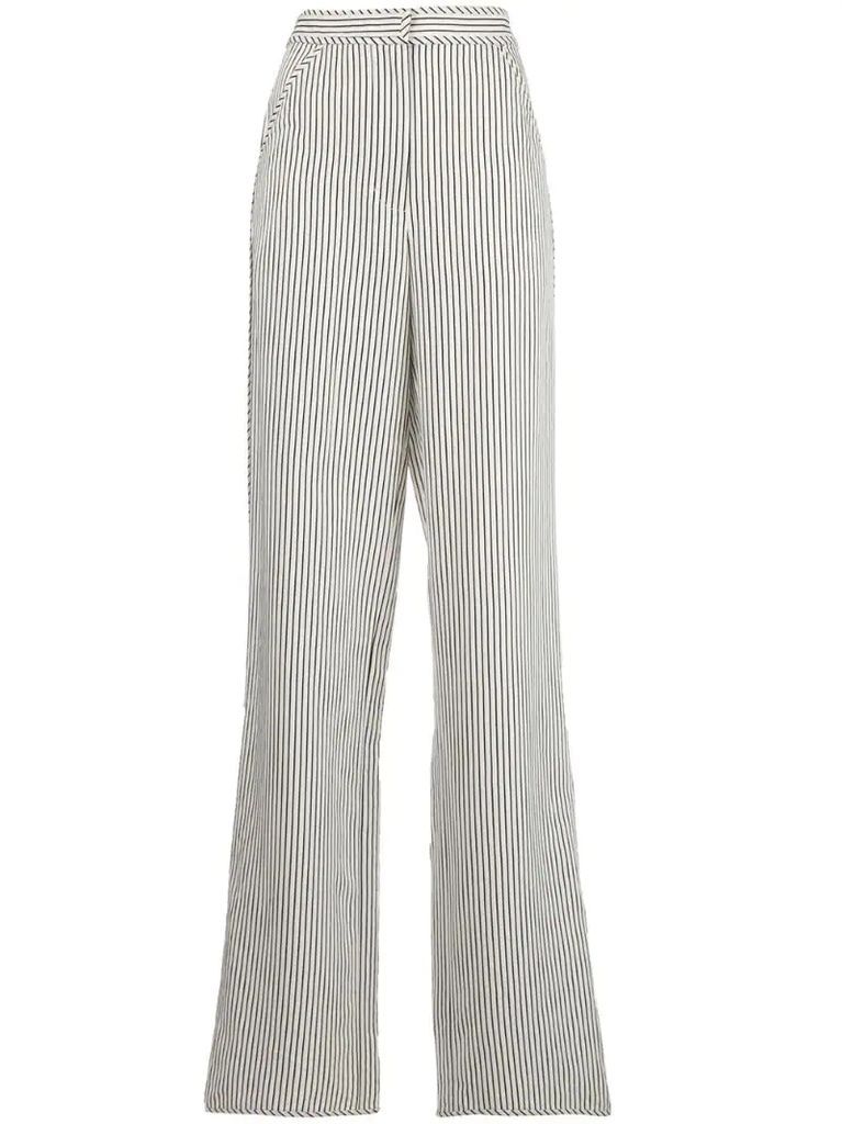 stripe pajama-style trousers