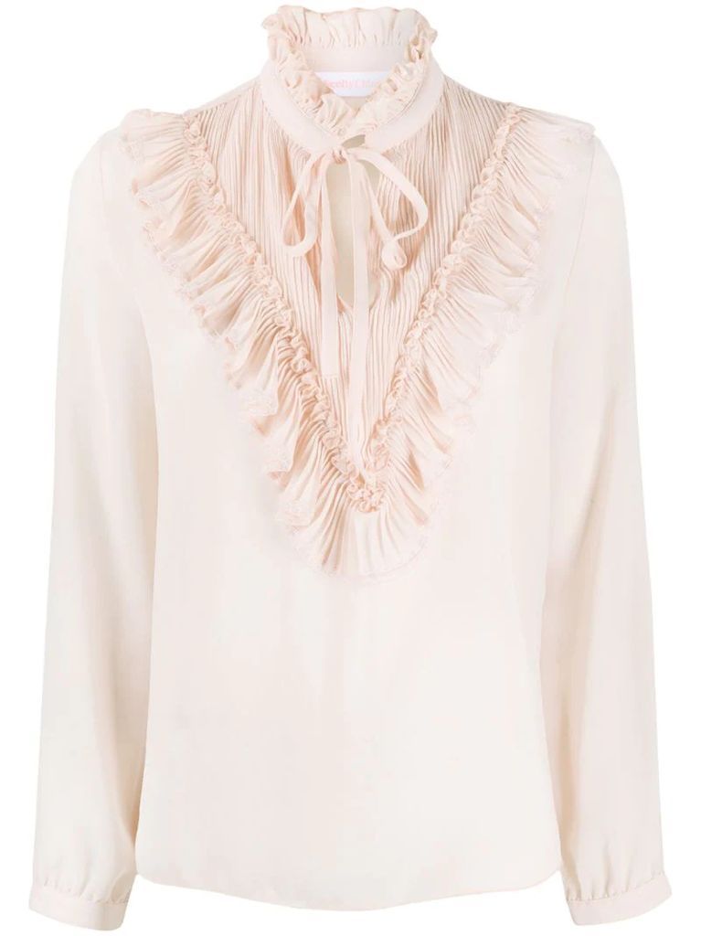 pleated georgette blouse