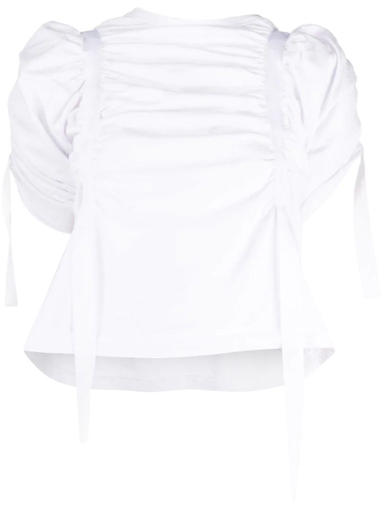 ruched short sleeve blouse