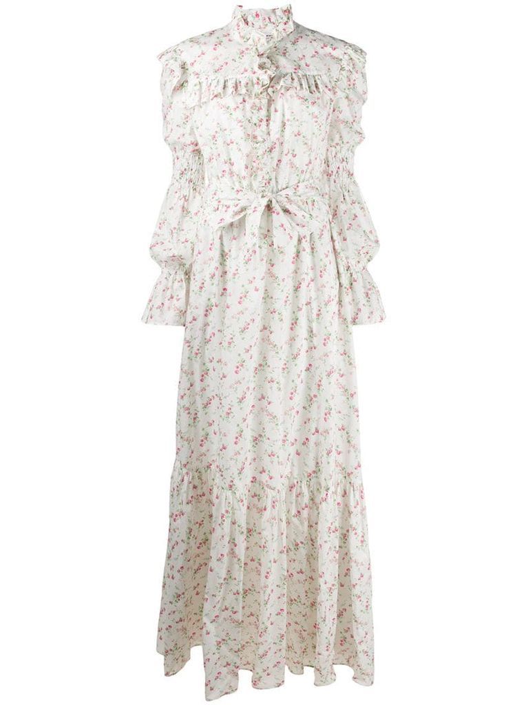 floral ruffle maxi dress