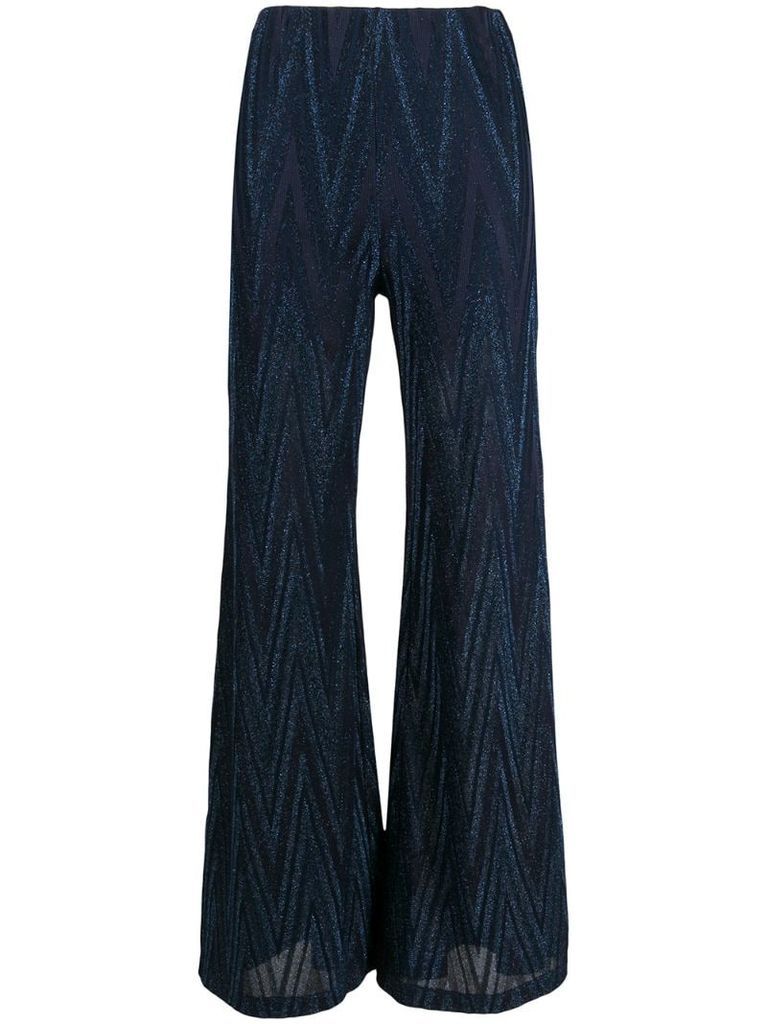 embroidered wide-leg trousers