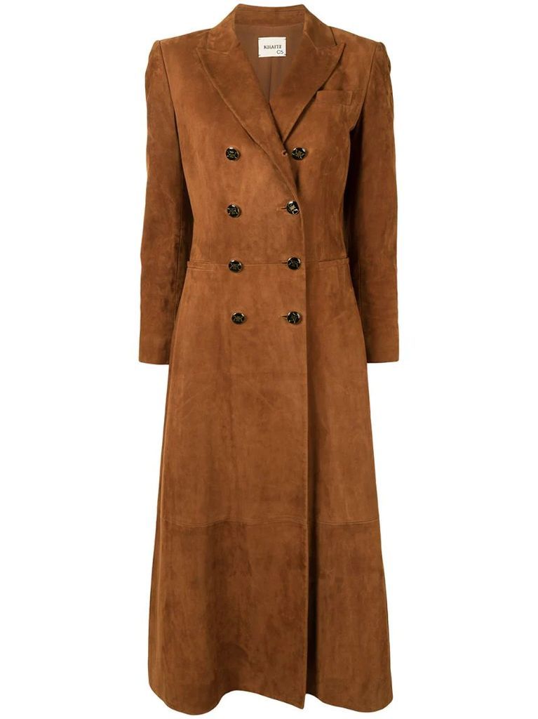 Marge double-breasted suede coat