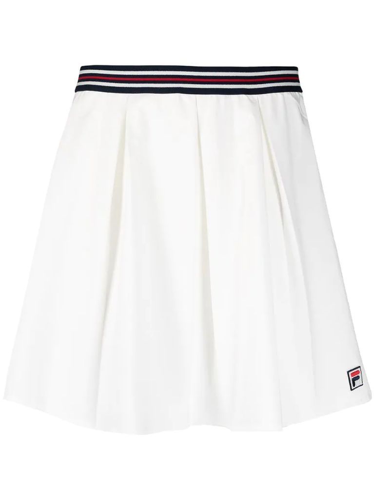 stripe-detail pleated miniskirt