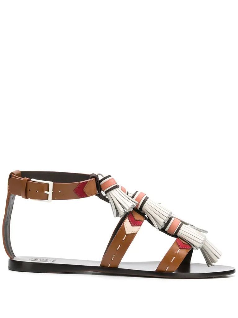 strappy tassel sandals