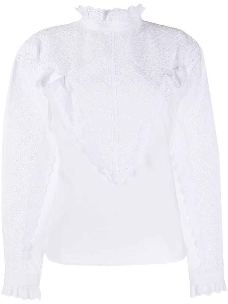 cotton embroidered long sleeve shirt