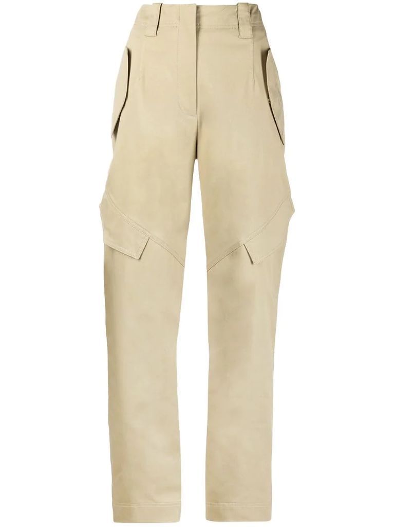 high-rise straight trousers