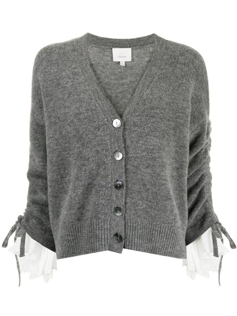 Atlas ruched-sleeves cardigan