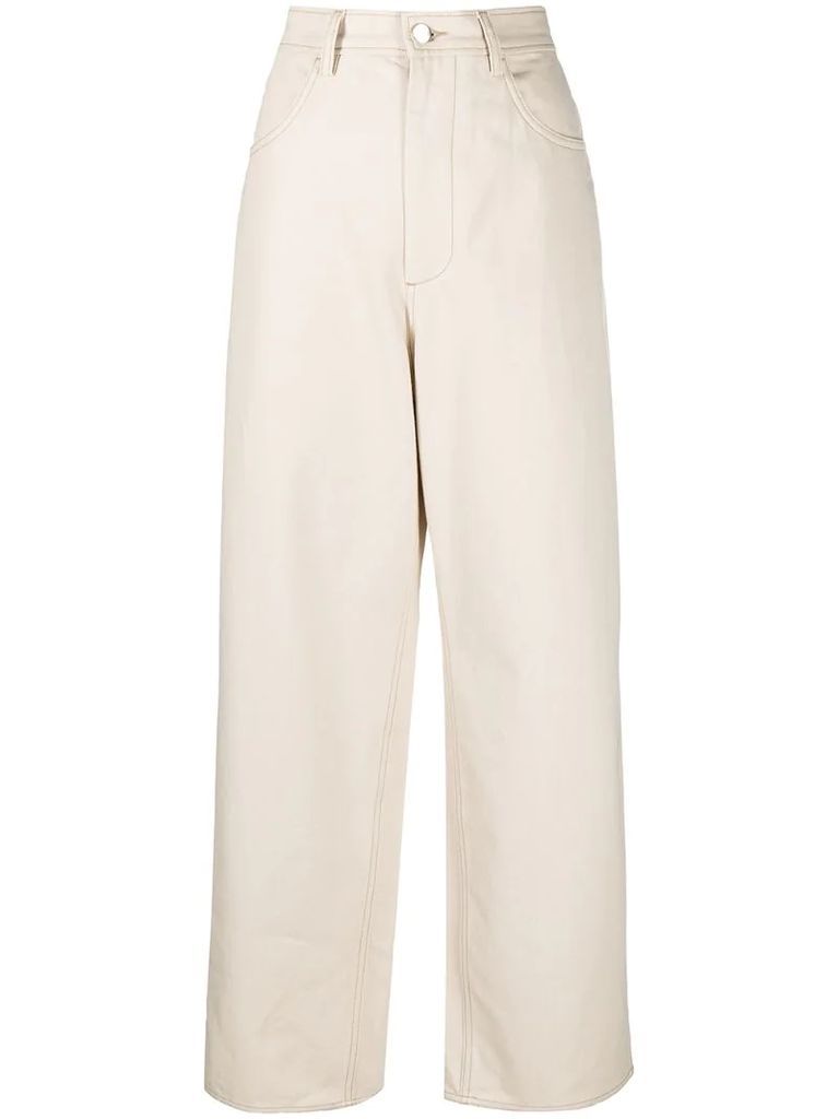 high-rise flared loose fit trousers