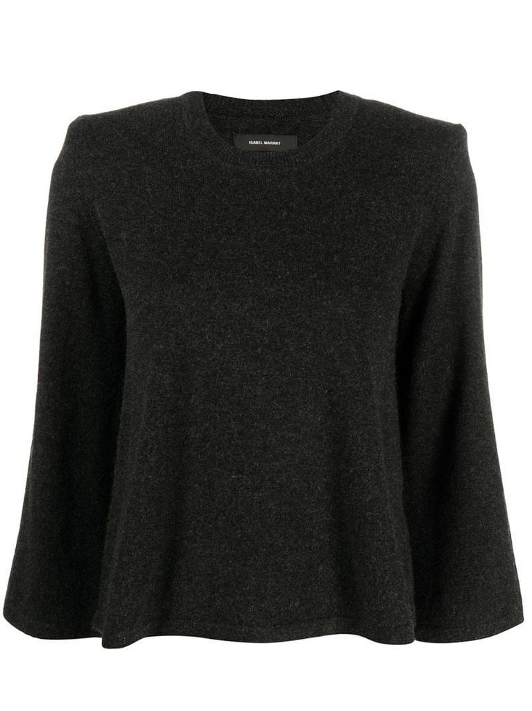 crew-neck crop-sleeve jumper