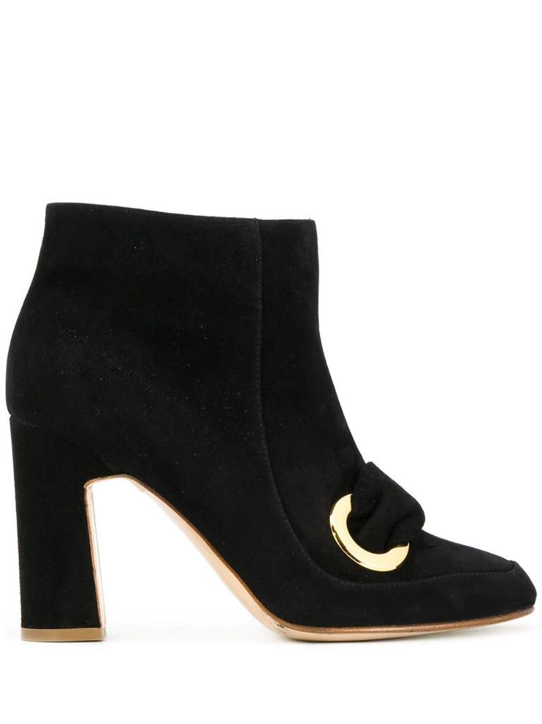 Parilla ring-detail ankle boots
