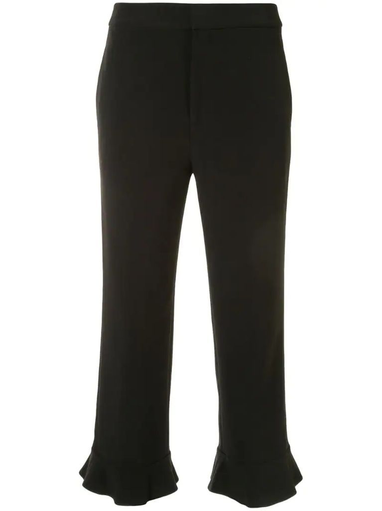 cropped high-waist trousers