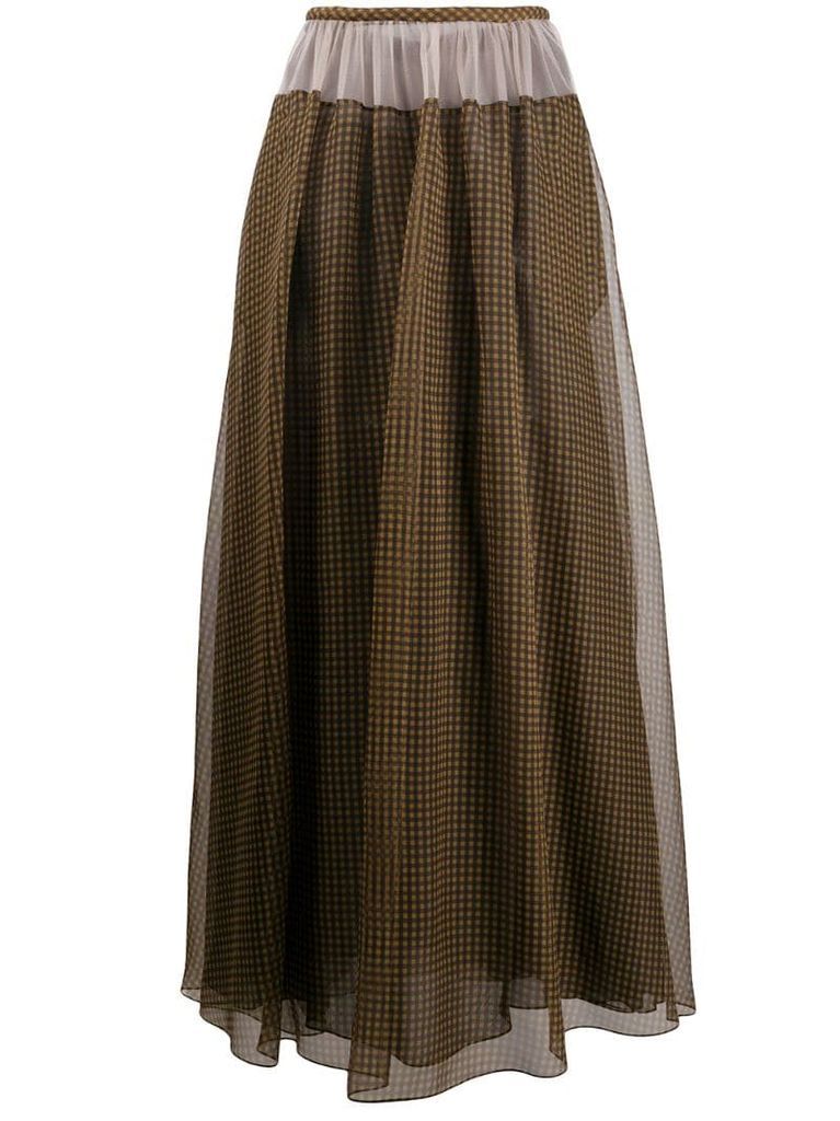 Vichy pattern organza skirt