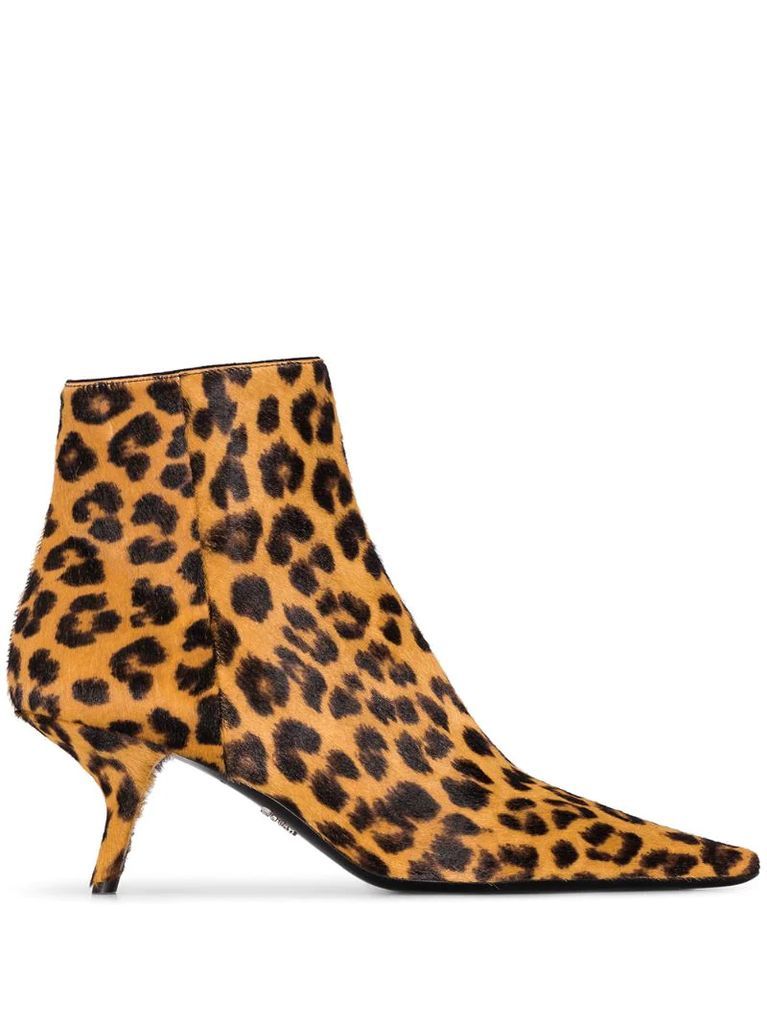 leopard print 65mm ankle boots