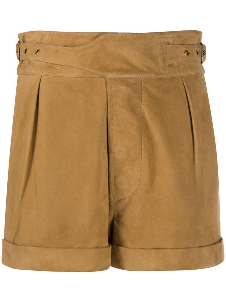 buckle-detail pleated shorts
