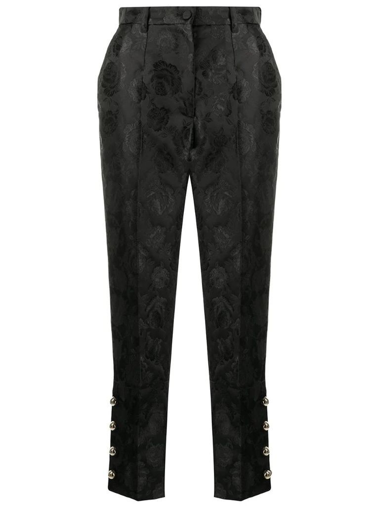 rose jacquard trousers