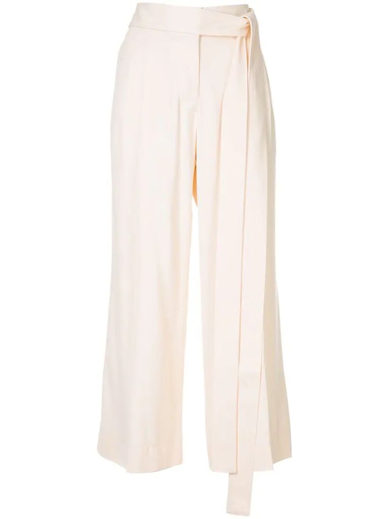 cropped belted trousers