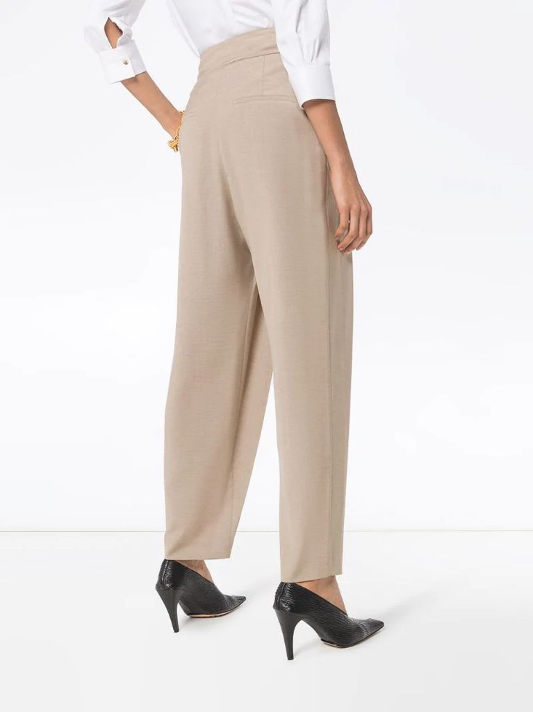 high-waisted tapered trousers