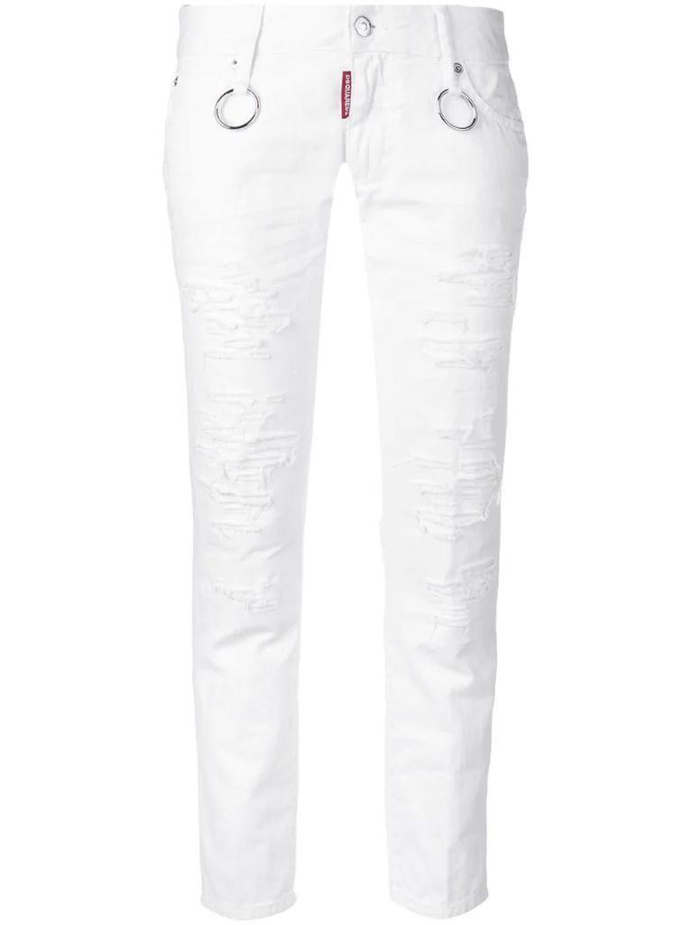 Runway straight cropped jeans