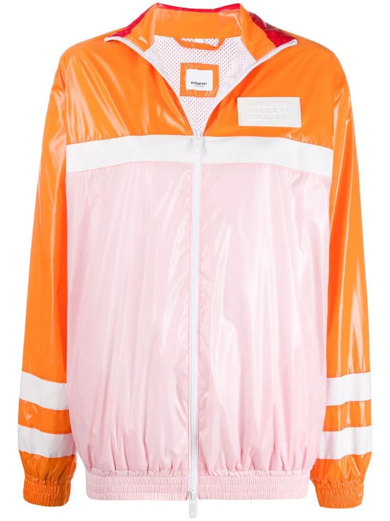 colour block high-shine jacket